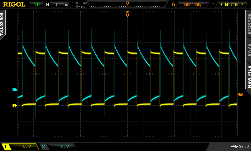 Scope signals with fake comparator signal connected