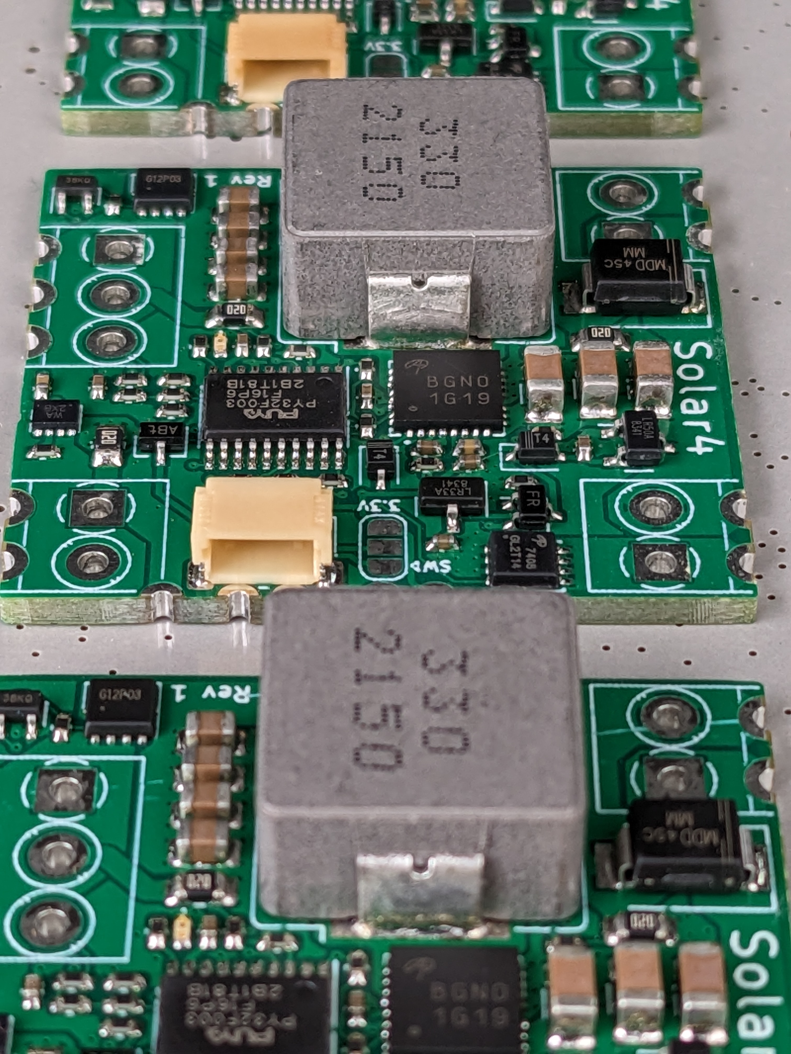 PCBs reflowed and ready for test