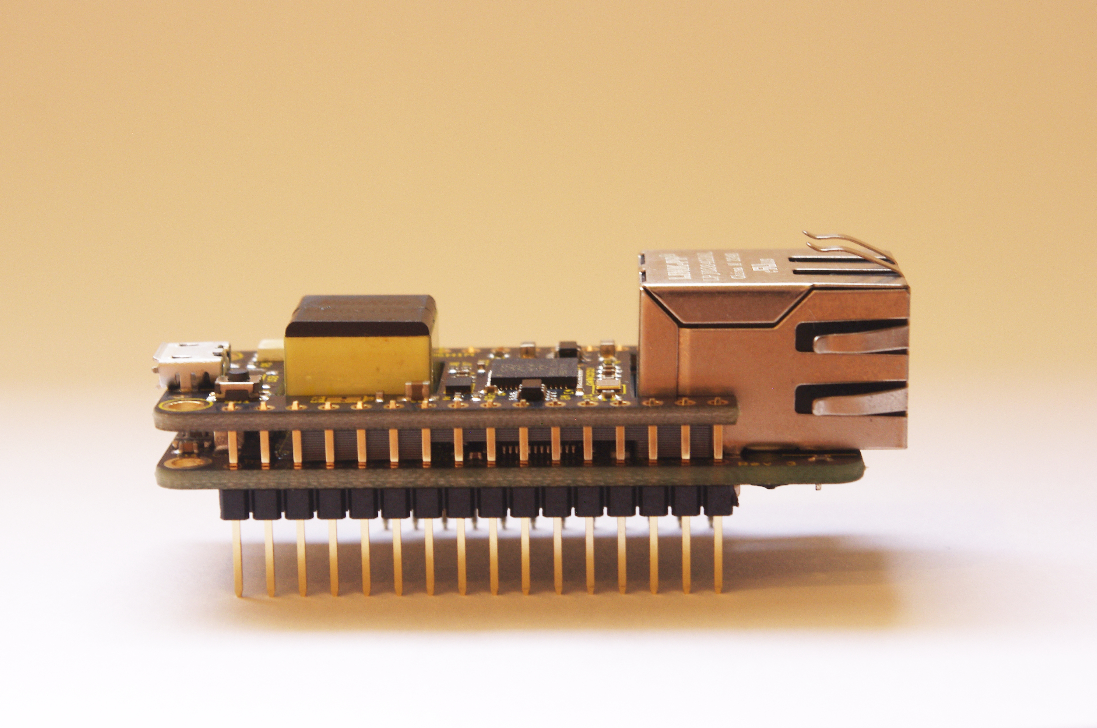RP2040 mounted on a PoE-FeatherWing